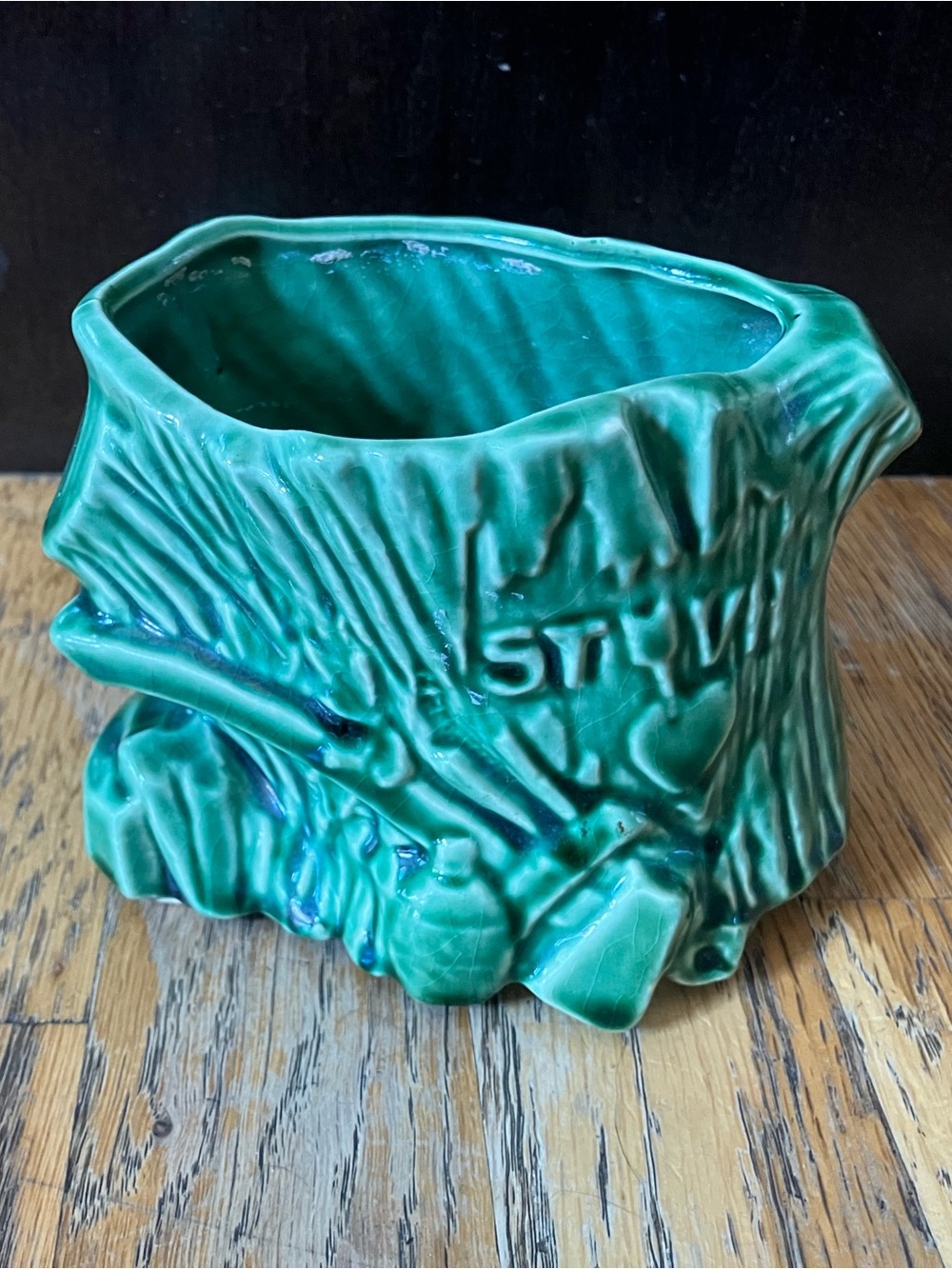 Vintage McCoy "Lover's Tree Stump" planter